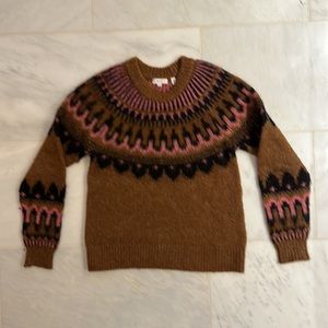 A.L.C Fair Isle Alpaca Angora Wool Blend Pullover Sweater, XS